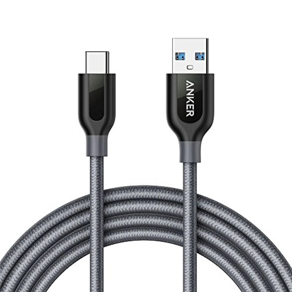 Gray Anker Powerline  6ft USB C to USB 3.0 Cable for Galaxy S8,S8 ,HTC10,MacBook - Image 1 of 4