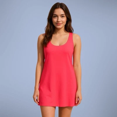 Barbie Rosa Mini Vestido Talla Grande Cuello Redondo Halter Recortes Traseros Coqueto NUEVO Y2K Foto 1 de 4