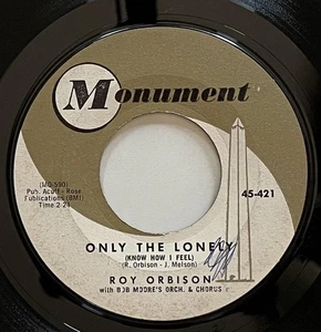 Roy Orbison Only The Lonely 45 rpm Monument Pop Rock (1960) vg++ - Picture 1 of 2