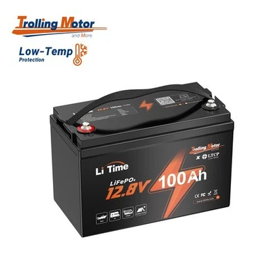 Batería de litio LiTime 12V 100Ah TM LiFePO4 corte de baja temperatura para motor de arrastre Foto 1 de 4