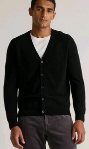 NWT Quince Mongolian Cashmere Cardigan Sweater Men’s Small Black Button Down - Picture 1 of 4