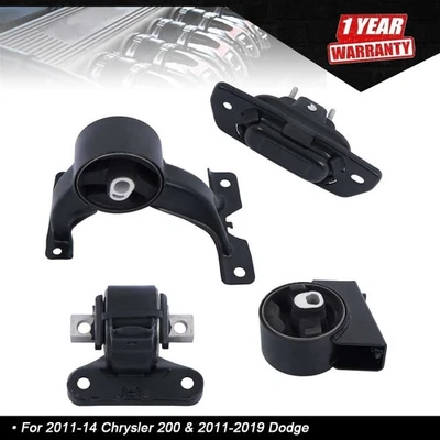 Juego de 4 piezas de montaje de motor y transmisión compatibles para Chrysler 200 2011-14 3,6 L Foto 1 de 4