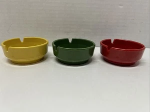 Vintage 60’s 70’s NOS Ges-Line #301 Melamine Ashtrays Colorful Set Of 3 Sealed - Picture 1 of 5