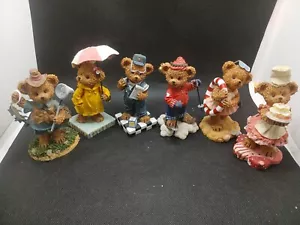 Lot Of 6 Kuddle Korner Teddy Bear Figurines - Picture 1 of 11