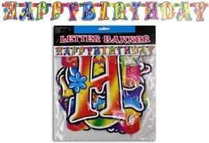 HAAC Girlande Happy Birthday mit Blumen und Bärchen Motiv Länge 2,00 Meter - Bild 1 von 1