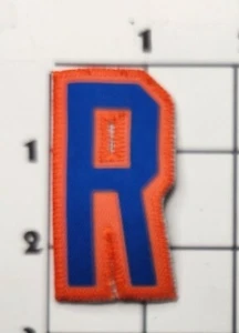 2.5 " Letter "R" Blue and Orange  Cloth Sew on Patch Alphabet Letter - Picture 1 of 1