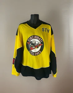 Vintage 90s Coyote Promotion Cincinnati Cyclones Hockey Jersey Size XL Gold - Bild 1 von 8