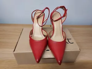 Next Red Leather High Heel shoes Uk Size 8 EU42 - Picture 1 of 10