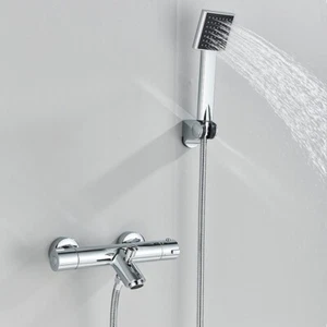 Thermostat Badewannenarmatur Duschset Wasserhahn Mischbatterie Badewanne Brasue - Bild 1 von 13