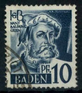 Baden 1947-8 SG#FB3, 10pf Grey-Blue Used #F3248 - Picture 1 of 1