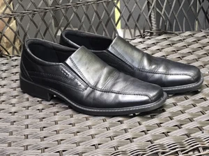 ECCO Men New Jersey Slip On loafers leather Black 43 Us 9 9.5 Shoes Dress - Picture 1 of 8