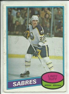 1980-81 O-Pee-Chee #319 Lindy Ruff Rookie Buffalo Sabres VG - Image 1 of 2