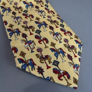 Orient Pure Silk Tie Horses Necktie Carousel Horse Carnival Festival - Picture 1 of 5