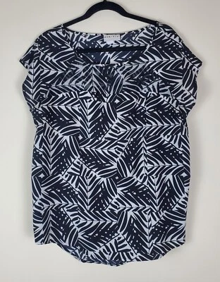 Ava Viv Sleeveless Blouse Top Women's Size X (Small) Black & White Sheer  - Image 1 of 3