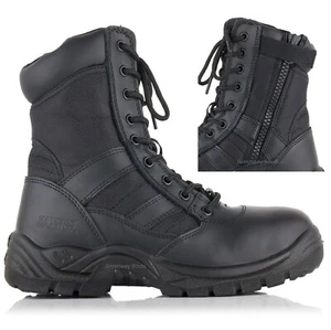 MENS LIGHTWEIGHT STEEL TOE CAP MILITARY COMBAT SAFETY BOOTS POLICE WORK SHOES SZ - Picture 1 of 3