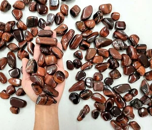 Tumbled Red Tigers Eye 1" to 2" Crystal Stones Bulk Gemstones Healing Gems - Picture 1 of 4