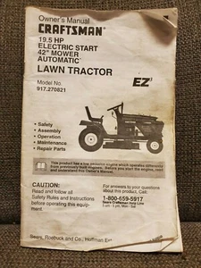 Gebrauchter Sears Craftman 19,5 PS 42" Mäher Rasentraktor Bedienungsanleitung 917.270821 - Bild 1 von 1