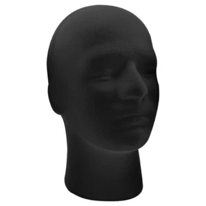 Black Color Male Mannequin Head Wig Display Stand Rack Photography Prop - Picture 1 of 12