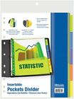 BAZIC 3-Ring Binder Pockets Dividers w/ 5 Insertable Color Tabs, 8. 5" x 11"