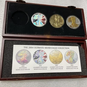 2004 Ultimate American Silver Eagle 4-Coin Set - Morgan Mint - MISSING ONE COIN - Picture 1 of 13