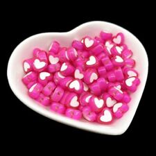 Heart Shape Acrylic Bead Loose Spacer Beads Jewelry Making Accessories 50pcs Set