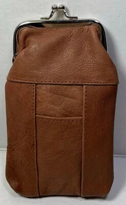 NUEVA FUNDA/BOLSA PARA CIGARRILLOS CUERO GENUINO CAMELLO BESO CIERRE CIERRE REG & AÑOS 100 - Imagen 1 de 3
