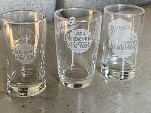 (3) Naperville Ale Feast tasting glasses Sam Adams, Solemn Oath, Fest Yeti - Picture 1 of 5