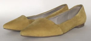 BODEN Josie? Ballet Flats Pointed Toe Yellow Suede EU38 UK5 - Picture 1 of 8