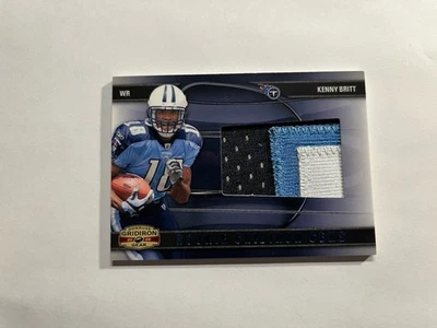 2009 Donruss Gridiron Gear Rookie Gridiron Gems Kenny Britt Patch Player Worn B3 - Image 1 of 2