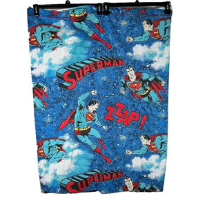 Vintage 1978 Superman Comic blau rot flach Spannbettlaken Set Kissenbezug Posten Retro - Bild 1 von 11