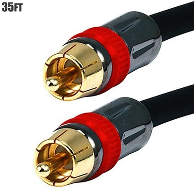 35FT Premium RCA Male to Male Digital Coax Audio Composite Video Subwoofer Cable - Image 1 of 2