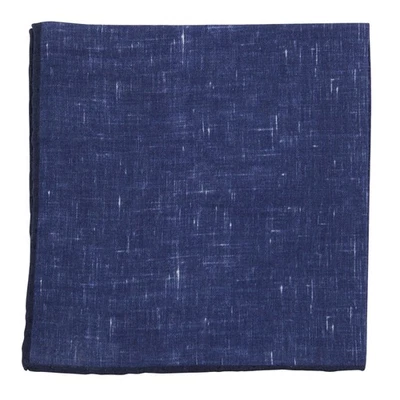 New Fiori Di Lusso Dark Blue Melange Pocket Square -  x 12" - (FL719176) - Image 1 of 4