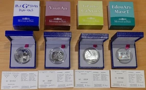 4 Silbermünzen Frankreich Sammlung 900'er Silber Etui Gaugin Manet Vauban Canyon - Bild 1 von 5