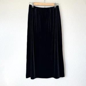 Vintage Clio 90s Velvet Midi Skirt Size M Velour Whimsigoth Grunge Vamp Witchy - Picture 1 of 10