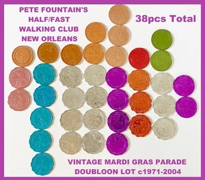 Lote 38 monedas fichas doble mardi gras club de caminata medio rápido de colección PETE FOUNTAIN'S - Imagen 1 de 13