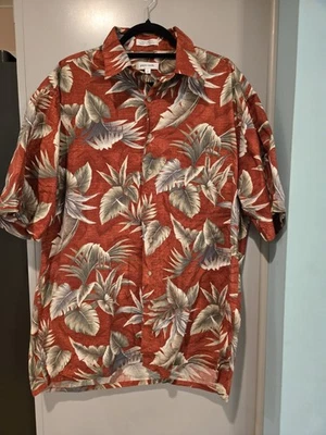 Pierre Cardin мужской винтажный гавайский платье рубашка размер LT цветочный красный подержанный - Изображение 1 из 4