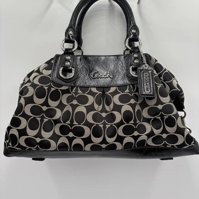 Coach Ashley F15440 signature black satchel Large with long strap - Image 1 of 4