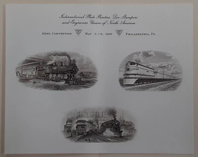 IPPDS F1987A&B 2 Souvenir Card Set Train Vignette Intaglio Print - See Photos - Image 1 of 3