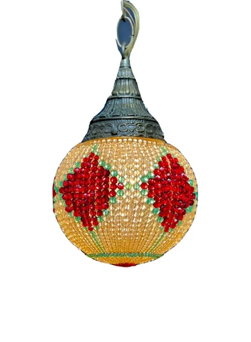 Antique Vintage Crystal Beaded Globe Sphere Shade Chandelier Victorian Pendant Cover