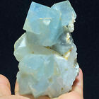 418.5g Natural Blue Cubic Fluorite &White Quartz Mineral Specimen/JiangXi