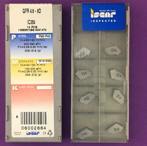 Insertos de ranurado de carburo ISCAR GFR 4.8 - 8D de 10 piezas: IC354🎯Maquinista - Imagen 1 de 1