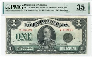 1923 $1 Dominion of Canada, DC-25f, Choice Very Fine, PMG VF35 - Picture 1 of 2