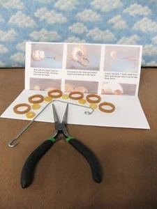 Doll Restringing Kit: Color Photo Instructions,Tools & bands for 6 dolls - Picture 1 of 4