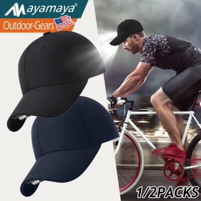 LED Baseball Cap Rechargeable Adjustable Light Hat for Fishing Jogging Camping - Image 1 of 4