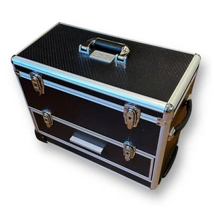 Rolling Opi Nail Polish Make Up Hair Cart Travel Trunk Suit Case Black Handle - Picture 1 of 23
