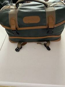 Ambico Leather Camera Bag Vintage Blue w/ Tan. Missing Shoulder Strap.  D-1