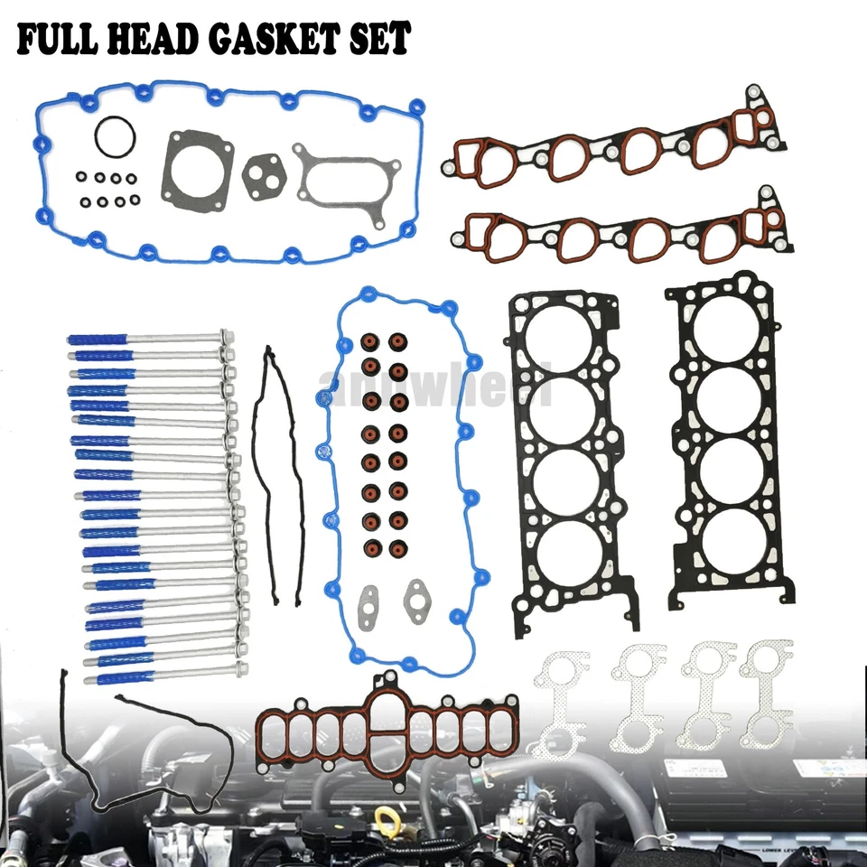 Juego de pernos de junta de culata SOHC para Ford E250 E350 Econoline F150 Lincoln 97-99 4,6 L Foto 1 de 4