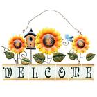 Vintage Sunflower Decor Welcome Sign For Front Door, Garden Themed Welcome Do...