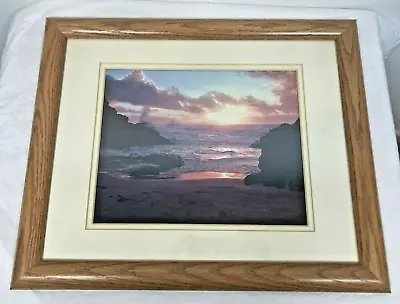 BEAUTIFUL OCEAN SUNSET PHOTOGRAPH FRAMED AND DOUBLE MATTED 16  X 13  ~ BRAND NEW • 34.48$