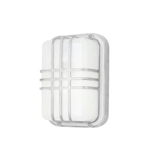 Off White 1 Light LED Outdoor Rectangle Bulk Head Wall $60 - Picture 1 of 1